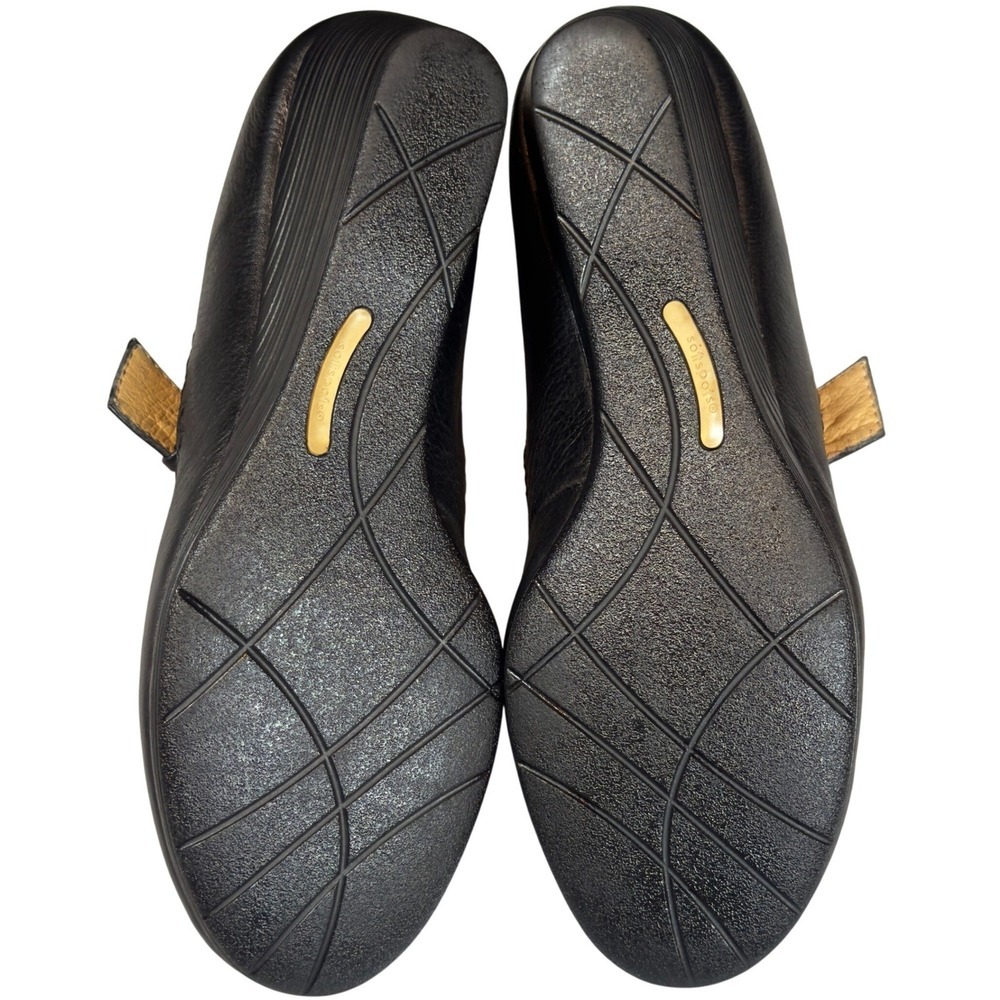 Softspots Mary Jane Wedge Shoes Womens 8.5 Black Leather Platform Comfort CAT110 - Picture 9 of 10